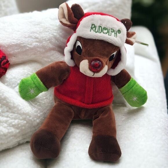 Dan Dee Rudolph The Red Nose Reindeer Plush Nose Lights up Dancing - Picture 1 of 8